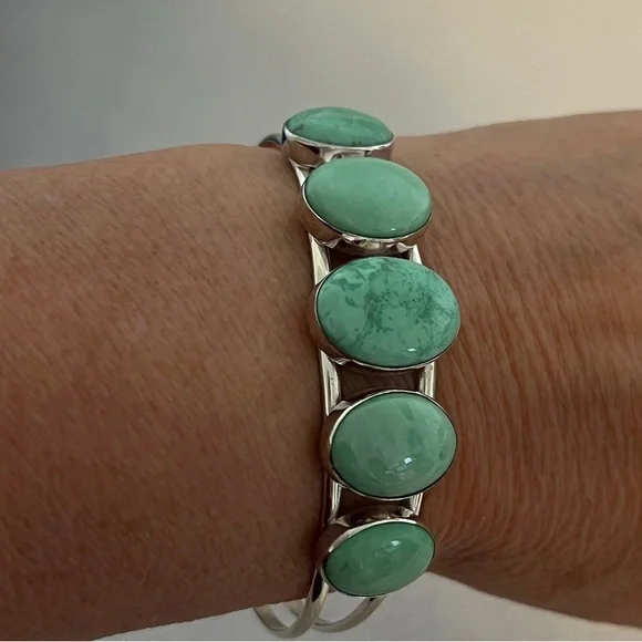 Turquoise and sterling silver bracelet Mine Finds by Jay King Veriscite new Box - Picture 2 of 11